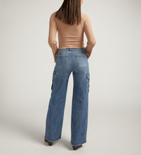 Load image into Gallery viewer, Silver Jeans Co. Denim Cargo Wide Leg Pants