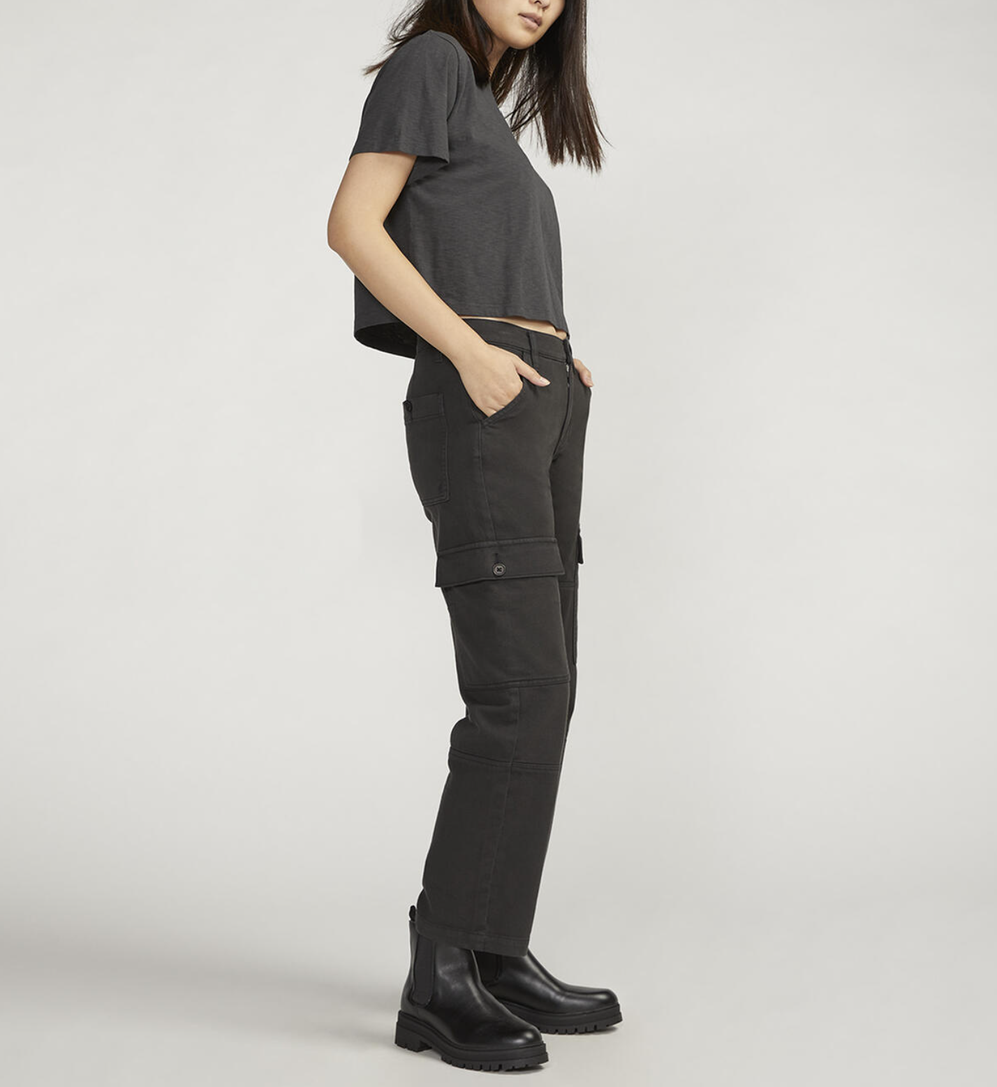Silver Jeans Co.® Cargo Mid Rise Flare Pant