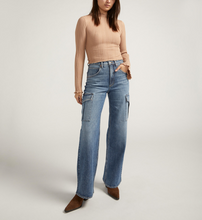 Load image into Gallery viewer, Silver Jeans Co. Denim Cargo Wide Leg Pants