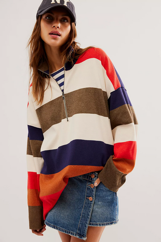 Free People Coastal Stripe Sweater