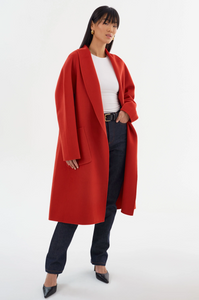 LAMARQUE Thara Shawl Coat - Crimson