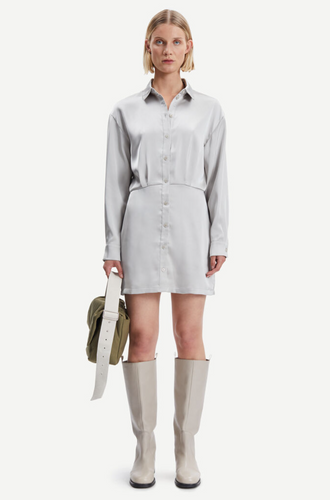 SAMSOE Liza Shirt Dress - Warm Silver